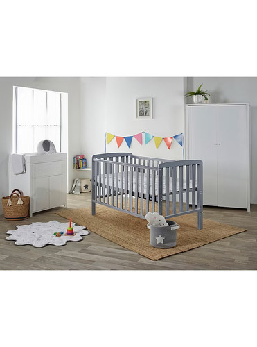 Rafferty grey wooden baby cot - grey,