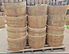 Genuine Large Half Oak Wine Barrel Planter Flower Tree Veg Pots Garden Wooden