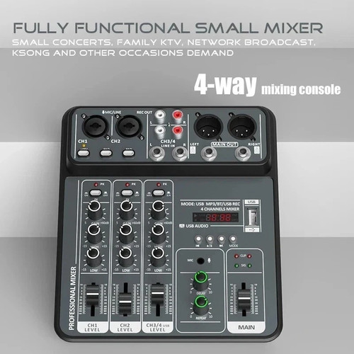 Channel audio mixer with 48v - 4,