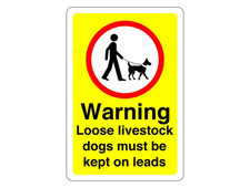 Warning loose livestock dogs