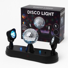 Disco Light with Mirror Ball, LED Moving Spotlights, Colour Projection Portable