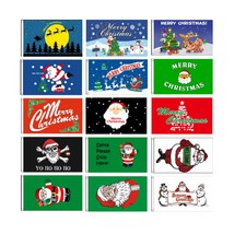 Large Christmas Flags 5ft x 3ft Merry Christmas Santa Claus Reindeer Ho Ho Ho