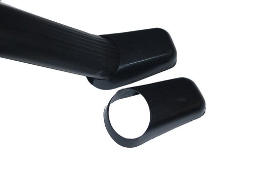 Black plastic end cap - cap, for