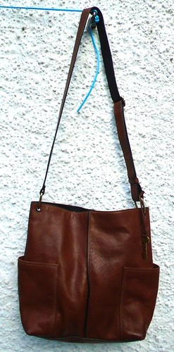 Fossil dark tan - tan, leather