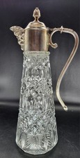 FALSTAFF ENGLISH SILVER PLATE & CRYSTAL CLARET JUG. VINTAGE. 29 CMS. XMAS MUST
