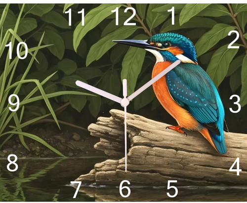 Kingfisher wall hanging clock - wall,