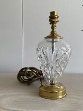 Post 1980 Waterford Crystal & Brass Table Lamp 11 " Tall - Kilkenny Pattern