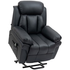HOMCOM PU Leather Electric Recliner Mobility Lift&Rise Overstuffed Design