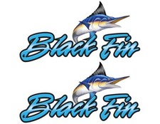 Two Black Fin Boat Stickers for Restoration Project