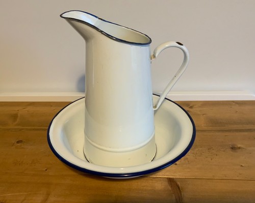 Vintage french enamel jug - , and