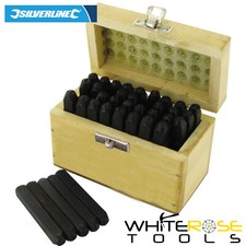 Silverline Letter & Number Stamp Set Punch 36pc Upper-Case Marker Alphabet 5mm