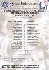 Teamsheet - QPR U19 v Brentford U19 2002/3