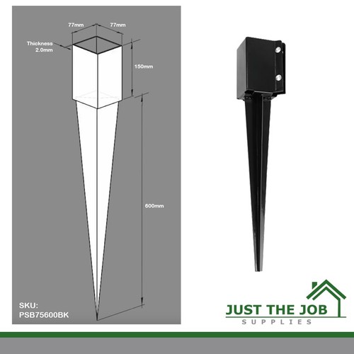 Fence post spike black powder - fence,