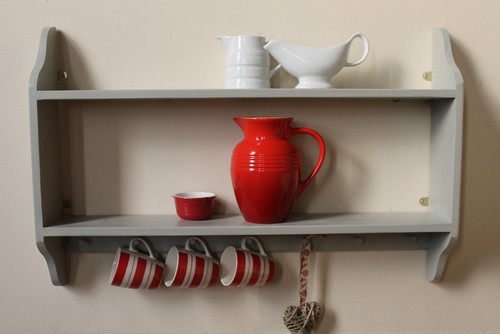 Wall mounted shelf solid wood - wall,