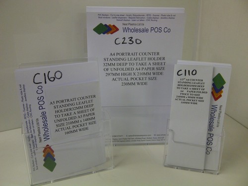 Clear plastic leaflet holder - clear,