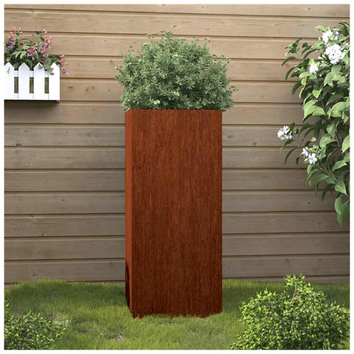 Planter weathering steel - planter, brown
