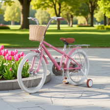 18 inch Kids Bike Children Girls Bicycle Cycling Basket&Stabiliser Cycle Gifts