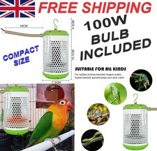Parrot Bird Pet Reptile Heat lamp Cage Anti Bite Chew Compact Includes 100w Bulb
