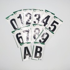 House Door Numbers Approx 4” Self Adhesive Vinyl Labels Number 0 - 9 and A  B