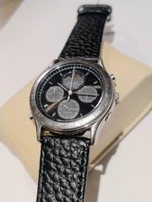 Seiko Mens Chronograph Moonphase  7T36-6A1A Watch Black Dial