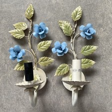 Laura Ashley Wall Lights x2 2003 working - cream tube missing - sold as seen