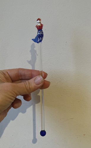 Vintage clear glass swizzle - vintage,
