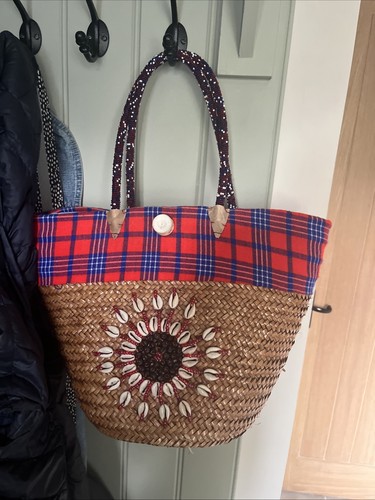African shopping basket beaded - african,