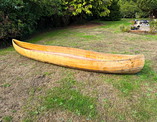 Wooden cedar strip canoe hull - wooden,