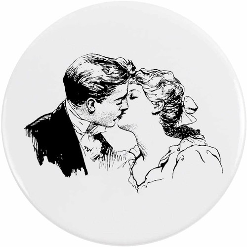 Vintage couple kissing - couple, kissing'