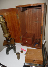 Vintage Brass MICROSCOPE With