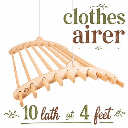 Lath wooden clothes airer - lath,
