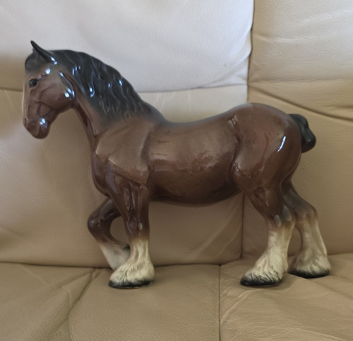 Unmarked glossy ceramic horse - glossy,