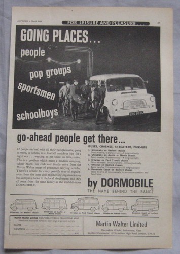 1966 dormobile original advert - 1966,