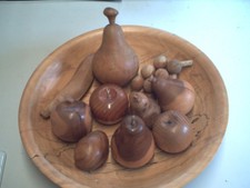Hand Turned Treen Wooden Fruit