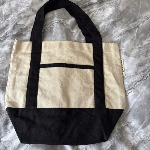 Small canvas tote cream black - tote,