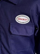 Retro White Wolseley Badged Zip Front Navy Boiler Suit Overalls Size M 39-41"