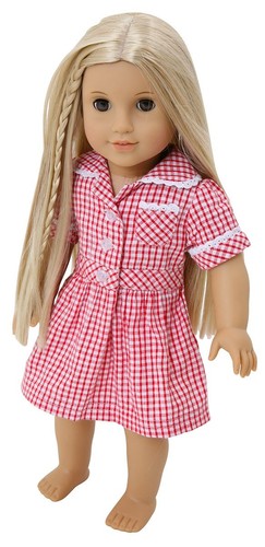 Frilly lily red checked - red, summer