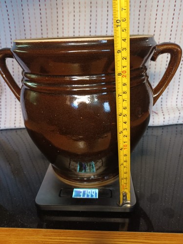 Vintage stoneware crock jar - stoneware,