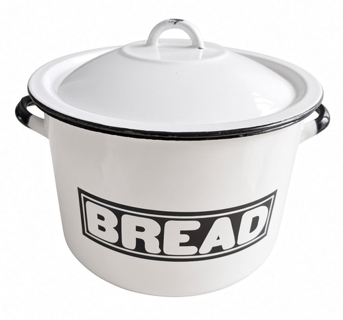 Large enamel bread bin - large,