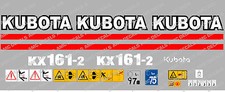 KUBOTA KX161-2 MINI DIGGER COMPLETE DECAL SET WITH SAFETY WARNING SIGNS