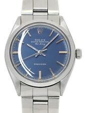 ROLEX Oyster Perpetual Air-King Stainless Steel Blue Dial 34MM Men's Watch Japan