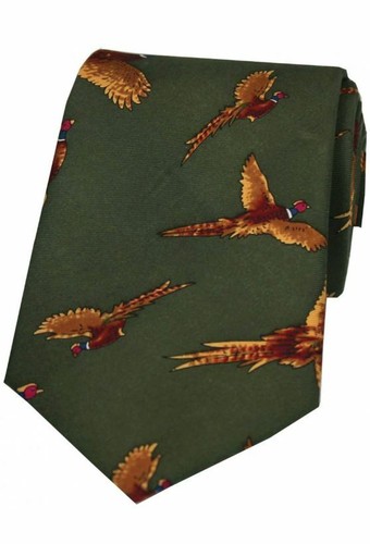 Country green silk tie with - silk,