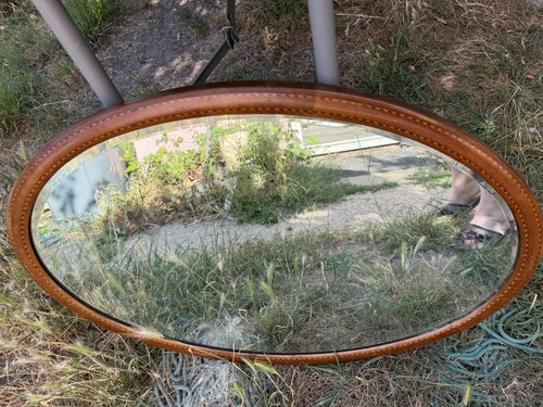 Antique oval inlaid parquetry - inlaid,