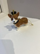 TYPO Royal Corgi Dog Crown Porcelain Hanging Christmas Tree Ornament Decoration