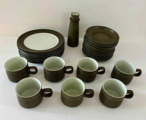 Vintage denby chevron green - vintage,