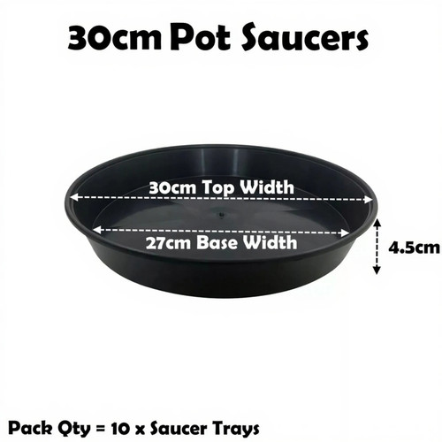30cm plant pot saucer - plant, black