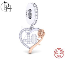 40th Birthday Gift Heart Charm