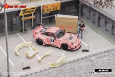 For Star 1:64 Scale Pink RWB 911 993 GT #23 Classic Sports Diecast Metal Car Toy
