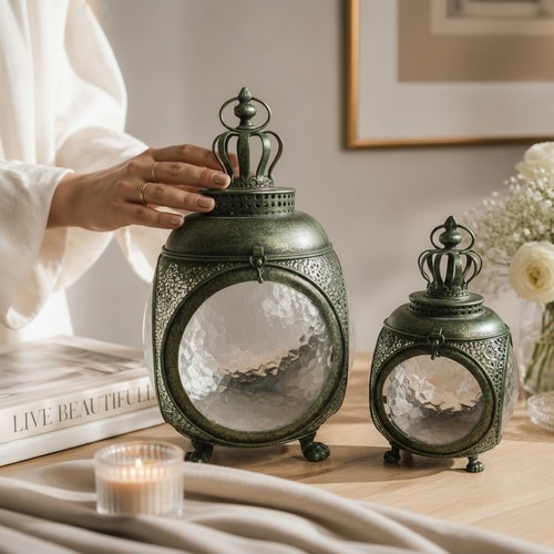 Stunning metal green - metal, tealight