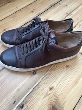 Men’s H By Hudson Alcester Brown Leather Trainers Shoes  UK10/10.5